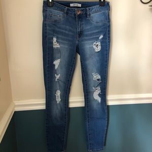 Charlotte Russe Distressed Jeggings Skinny Jeans